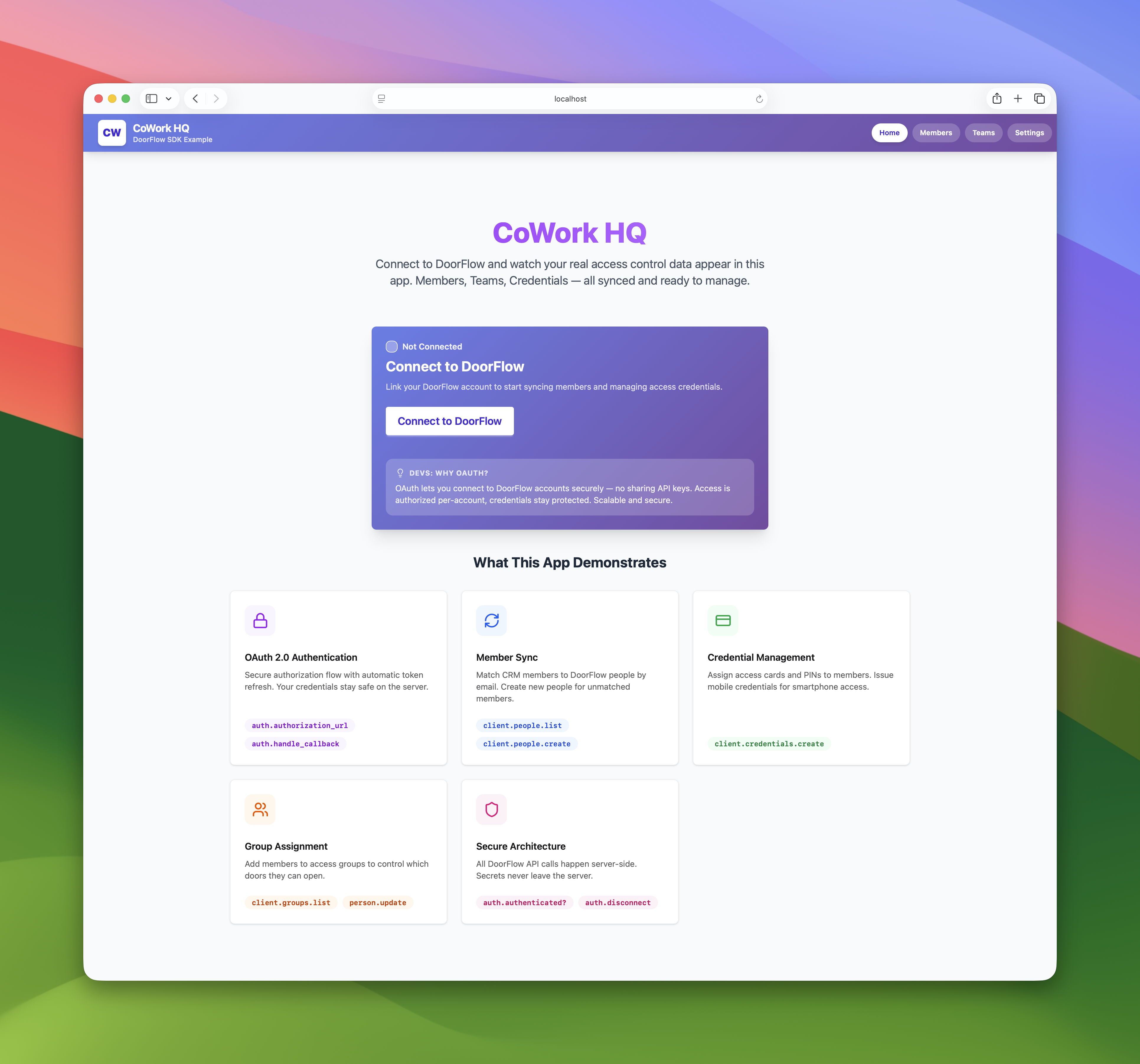 DoorFlow sample app